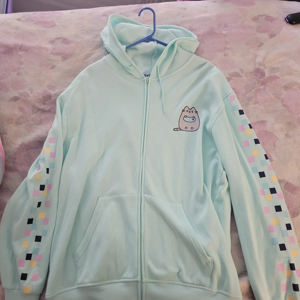 Pusheen 2022 Gamer Zip Up Mint Hoodie XXL - Picture 2 of 5
